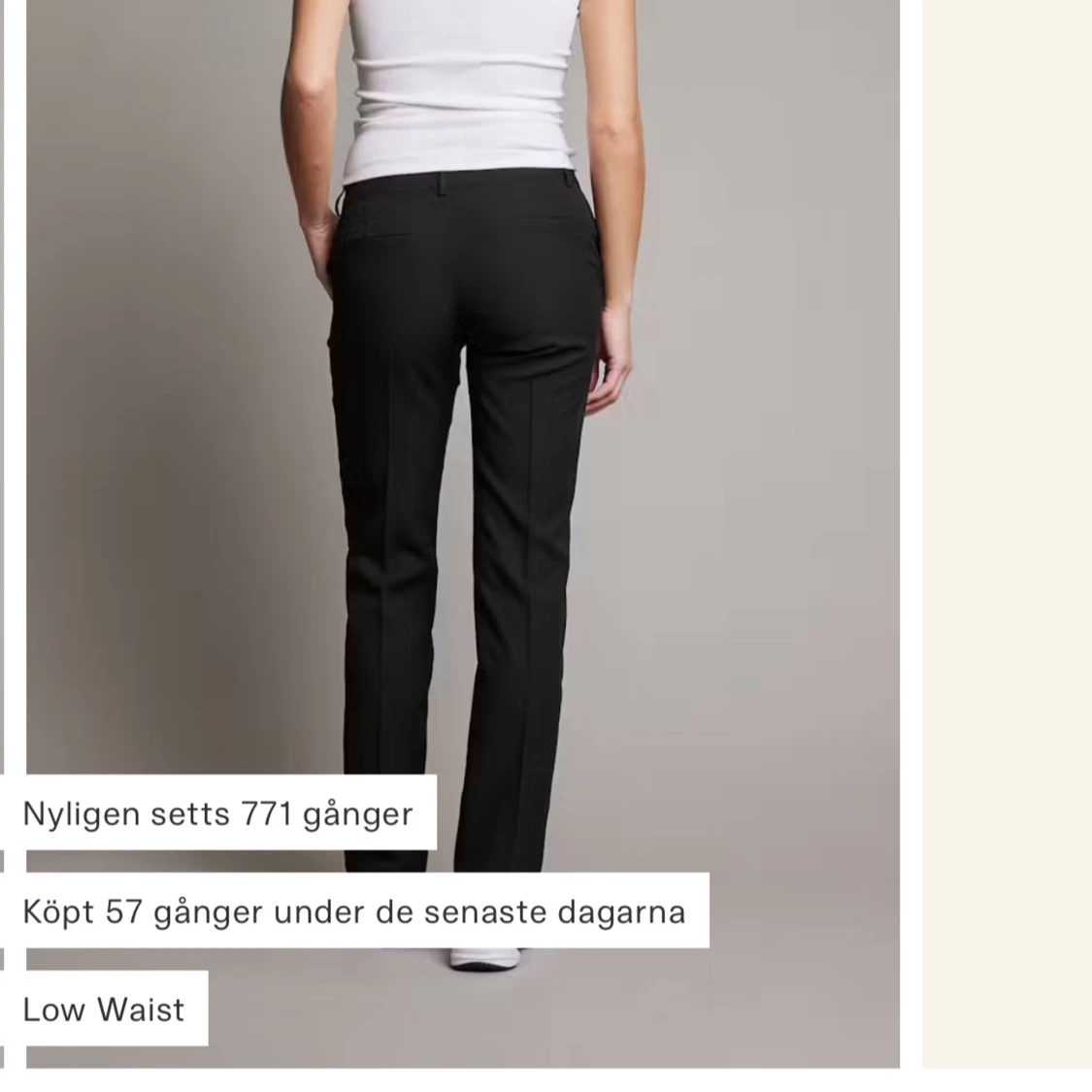 Svarta lågmidjade kostymbyxor från BikBok modell Vera - 90