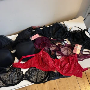 Helt nya bhar Hunkemöller - Helt nya oanvända bhar från hunkemöller. Alla har lappar kvar förutom en. Köp alla för 500kr eller 100kr styck Bild 2 80C, Bild 3 80C och M, bild 4 85C och 85B