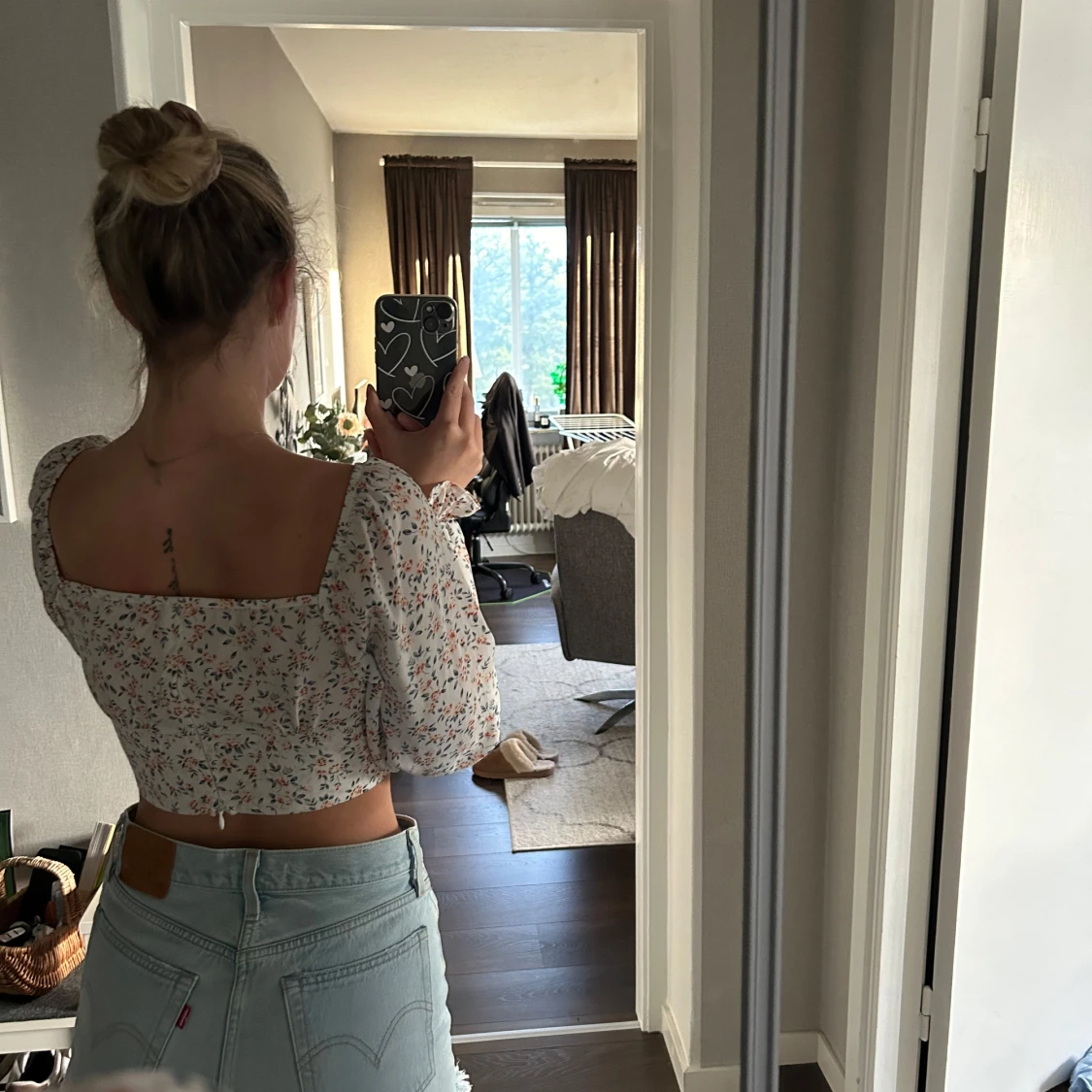 Blommig långärmad  - 91