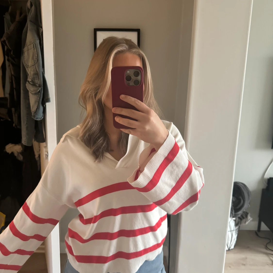 Vit och röd randig tröja från Neonoir - 27