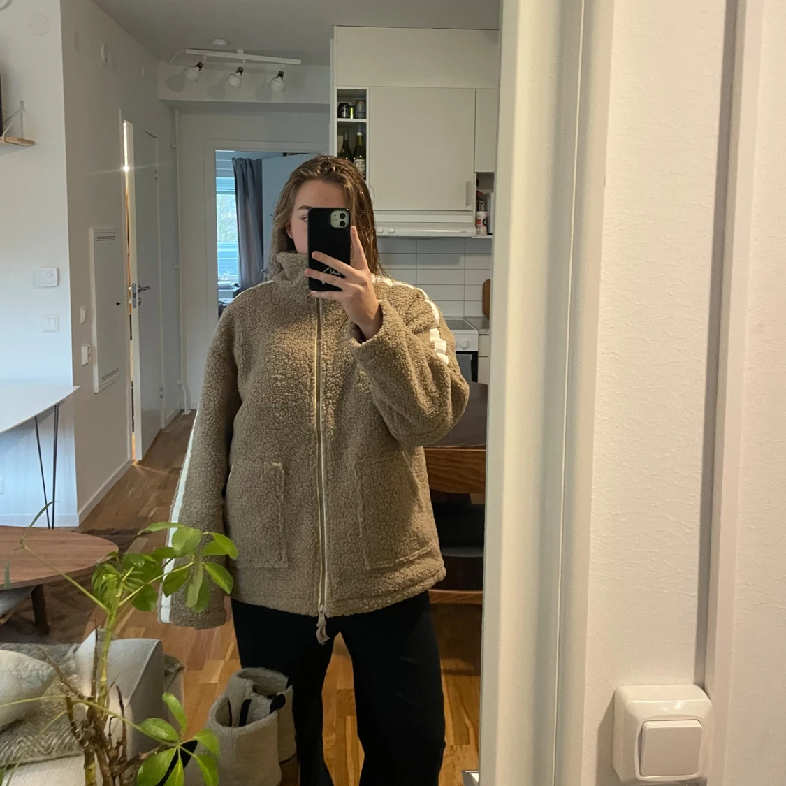 Beige teddyjacka - 91