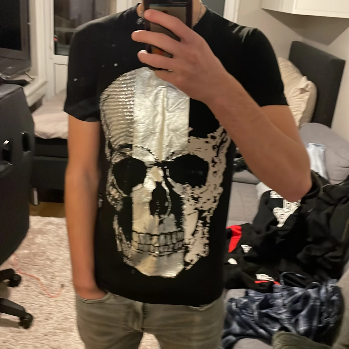 Svart t-shirt med dödskalle från Philipp Plein - 93