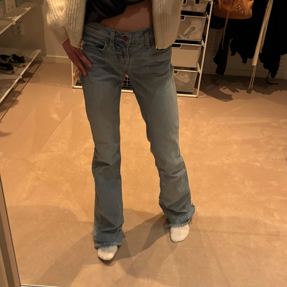 Lågmidjade bootcut jeans - 90