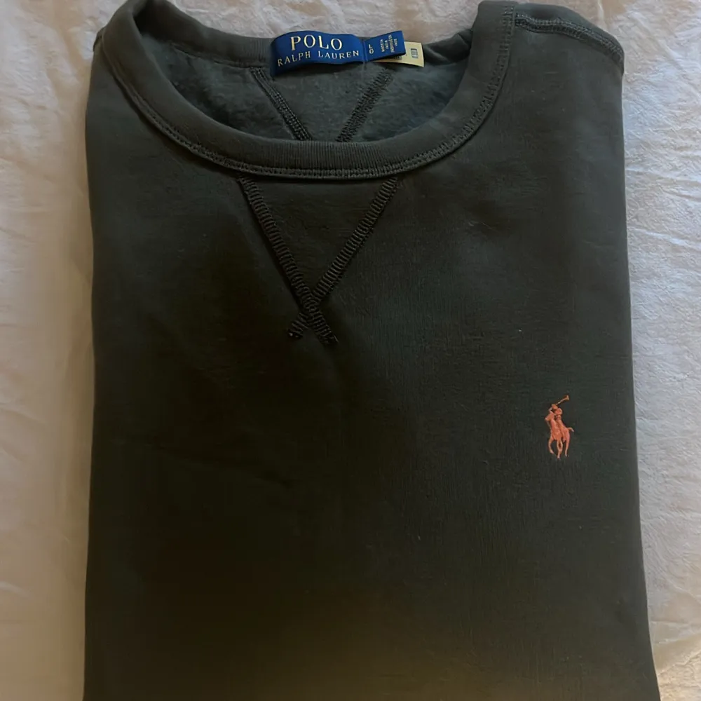 Säljer en snygg grön tröja från Polo Ralph Lauren i storlek L. Perfekt för både vardag och lite finare tillfällen. Passar bra till höst och vår. Tröjan är i väldigt bra skick, knappt använd. Skriv till mig om du är intresserad. Nypris 2000kr. (Hjälper farsan). Tröjor & Koftor.