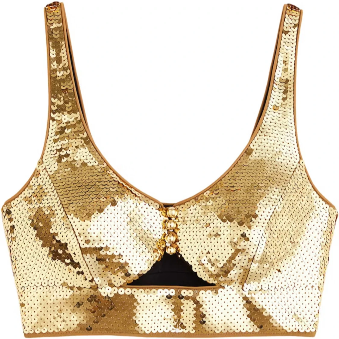  H&M X Paco Rabanne Gold Sequined Crop Top - 90