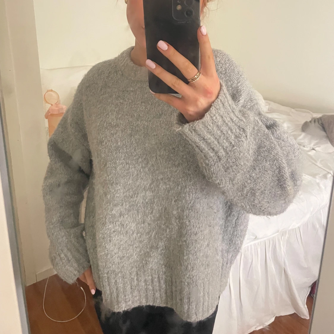 Grå stickad tröja - 91