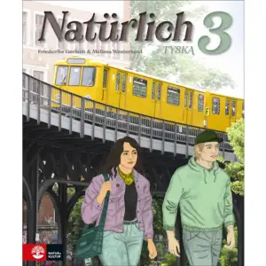 Natürlich är ett nytt läromedel i tyska som kan användas både med nuvarande ämnesplan och Gy25. Böckerna får nya titlar för att spegla de nya kursernas namn under våren 2025. Natürlich är ett tyskläromedel som fokuserar på autentiska kommunikativa situationer och sätter kulturkunskaper i centrum.  Tematiskt innehåll med röd tråd Natürlich består av sju tematiskt indelade kapitel. Varje kapitel sätter fokus på olika delar av Tyskland och det genomgående resetemat fungerar både som en röd tråd, är elevnära och väver in kulturkunskaper på ett naturligt sätt. Här finns allt eleverna behöver för att utveckla sin tyska: frasträning, grammatiskt stöd, rikligt med hörövningar och många aktiviteter för att utveckla muntlig färdighet. Boken täcker hela kursens centrala innehåll och följer den nya ämnesplanen i moderna språk. Bokens upplägg Varje kapitel i boken består av tre delar. I del ett följer vi ungdomarna Olle och Zara i deras vardag. Berättelsen om dem löper som en röd tråd genom boken och kapitelillustrationerna stöttar förståelsen. I del två möter eleverna en mängd olika texttyper, till exempel faktatexter, nyhetsartiklar och chattkonversationer.  Del tre består av en video som visar olika vardagliga situationer. Videon finns på webben och övningarna i boken. Här ligger fokus på hörförståelse, uttal och muntlig interaktion. Varje kapitel avslutas med ett spännande kulturuppslag. Längst bak i boken finns minigrammatik, frasbank samt ord listor till kapiteltexterna. Repetition och progression I Natürlich repeteras grammatiken från grundskolan och progressionen är tydlig och förutsägbar. Hörövningarna är många och verklighetsnära.  Kostnadsfritt extramaterial Natürlich fortsätter på webben! Här finns självrättande övningar, uttalsövningar och inlästa texter att lyssna på. Lärarhandledningen Lärarhandledningen är webbaserad och innehåller lektionsförslag, färdighetsprov, tips på extraövningar m.m. På webben finns även Natürlich som digitalbok. Licensen gäller för en lärare i 12 månader.     Format Häftad   Omfång 233 sidor   Språk Svenska   Förlag Natur & Kultur Läromedel och Akademi   Utgivningsdatum 2022-08-10   Medverkande Melissa Westerlund   ISBN 9789127459649  