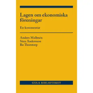 Boken utgör den sjätte upplagan av en lagkommentar, som kom ut i sin första upplaga år 1987. I boken kommenteras den nya lagen om ekonomiska föreningar som trädde i kraft den 1 juli 2018. Den nya lagen innefattar de mycket omfattande ändringar i tidigare lagstiftning som hade skett år 2016, bl.a. avseende föreningsstämma, investerande medlemmar och kapitalskydd. Lagen innefattar också ett flertal nyheter i förhållande till tidigare lagstiftning, t.ex. nya eller ändrade bestämmelser om stadgar, likvidation och annan avveckling. I denna sjätte upplaga kommenteras också de nya bestämmelser som har tillkommit eller ändrats efter år 2018, däribland de nya bestämmelserna om gränsöverskridande fusioner. Den nya upplagan avspeglar därigenom rättsläget per den 1 juli 2023.I den nya upplagan kommenteras lagen, paragraf för paragraf. Liksom tidigare upplagor innehåller boken också en samling formulär som visar hur olika slag av föreningsrättsliga dokument kan utformas.    Format Inbunden   Omfång 733 sidor   Språk Svenska   Förlag Norstedts Juridik   Utgivningsdatum 2023-11-17   Medverkande Sten Andersson   Medverkande Bo Thorstorp   ISBN 9789139026891  