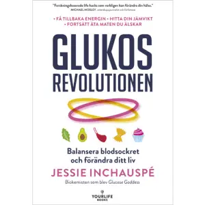 Succéboken nu på svenska - Såld till 40 länder! Glukosrevolutionen för bättre hälsa Baserat på banbrytande forskning och egen research ger biokemisten Jessie Inchauspé, även känd som @glucosegoddess, enkla tips som hjälper oss att få bukt med vårt blodsocker och därigenom vår ohälsa utan märkliga dieter eller att helt ge upp den mat vi älskar. Det handlar inte bara om vad du äter, utan i vilken ordning och hur du kombinerar maten smarta hacks och insikter som kommer förändra ditt sätt att äta. Under de senaste fem åren har forskare upptäckt hur blodsockret påverkar oss alla inte bara diabetiker. Om du har för högt blodsocker går du lättare upp i vikt och känner du dig trött och hungrig hela tiden. Du kan även få problem med akne och rynkor och hormonbalansen blir lidande. På sikt kan även regelbundna blodsockertoppar bidra till kroniska sjukdomar som typ 2-diabetes, cancer, demens och hjärtsjukdom. I den internationella succén Glukosrevolutionen balansera ditt blodsocker och förändra ditt liv delar Inchauspé med sig av banbrytande forskning och sin egen hälsoresa som fick henne att utveckla tio smarta, enkla lifehacks som effektivt kan sänka blodsockret. Utan att du behöver följa en strikt diet eller helt ge upp maten du älskar. Till exempel: - Om du äter maten i rätt ordning kan du lättare gå ner i vikt - En dessert är mycket bättre än ett sött mellanmål eller fika - Det finns en hemlig ingrediens som kan få dig att njuta av sötsaker utan dåligt samvete Underhållande och informativ egen research blandat med de senaste forskningsrönen Glukosrevolutionen är en bok full av insikter och aha-upplevelser om hur du omedelbart kan förbättra ditt liv och din hälsa. Jessie Inchauspé (född 1992 i Frankrike) är biokemist och bästsäljande författare med en tydlig mission att översätta banbrytande forskning till enkla tips som hjälper människor att förbättra både sin fysiska och psykiska hälsa. Hon har startat rörelsen/plattformen @glucosegoddess och har 1 miljon följare på Instagram. Hon bor i Paris. Det var när hon jobbade för ett nystartat företag i Silicon Valley som sysslade med genanalyser som hon insåg att bra matvanor spelar större roll än våra gener när det gäller hälsa.    Format Kartonnage   Omfång 289 sidor   Språk Svenska   Förlag YourLife Books   Utgivningsdatum 2022-12-27   Medverkande Carina Nunstedt   ISBN 9789198764765  