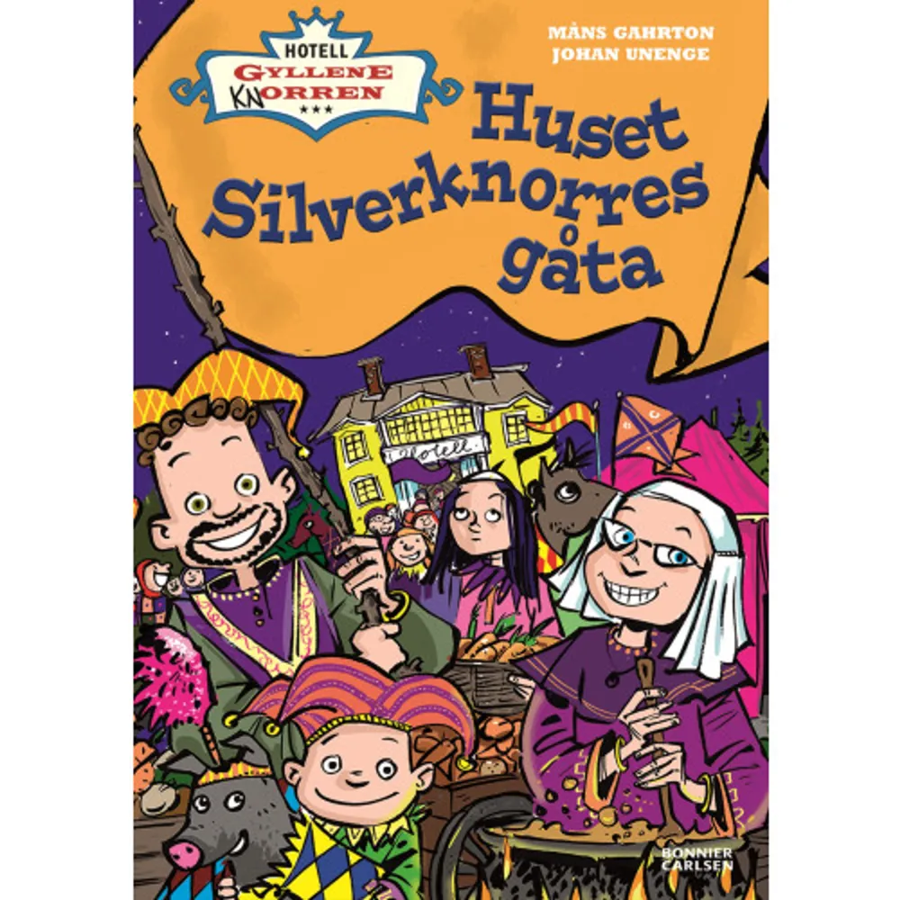 Sveriges knasigaste hotellägarfamilj i ett hejdlöst äventyr med gamla anor. Måns Gahrtons och Johan Unenges böcker om Hotell Gyllene (kn)orren är humorpärlor för hela familjen.Den gamla spisen i hotellköket har gått sönder och pappa Roger och mamma Ritva saknar pengar för att köpa en ny. Som vanligt är det kris, men tack vare Isadoras skoluppgift om medeltiden får Roger en lysande idé till hur det hela ska lösas. Hotellet är ju hur gammalt som helst, och har garanterat varit fullt av riddare och skatter en gång i tiden. Tänk om det kan bli så på nytt?Huset Silverknorres gåta är den tjugonde fristående boken i serien. Läs också: 