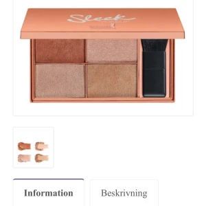 Highlighterpalett från Sleek MakeUP - Snygg highlighterpalett från Sleek MakeUP med fyra skimrande nyanser. Perfekt för att ge ansiktet en strålande glöd. Kommer med en praktisk borste och spegel i ett elegant guldigt fodral.