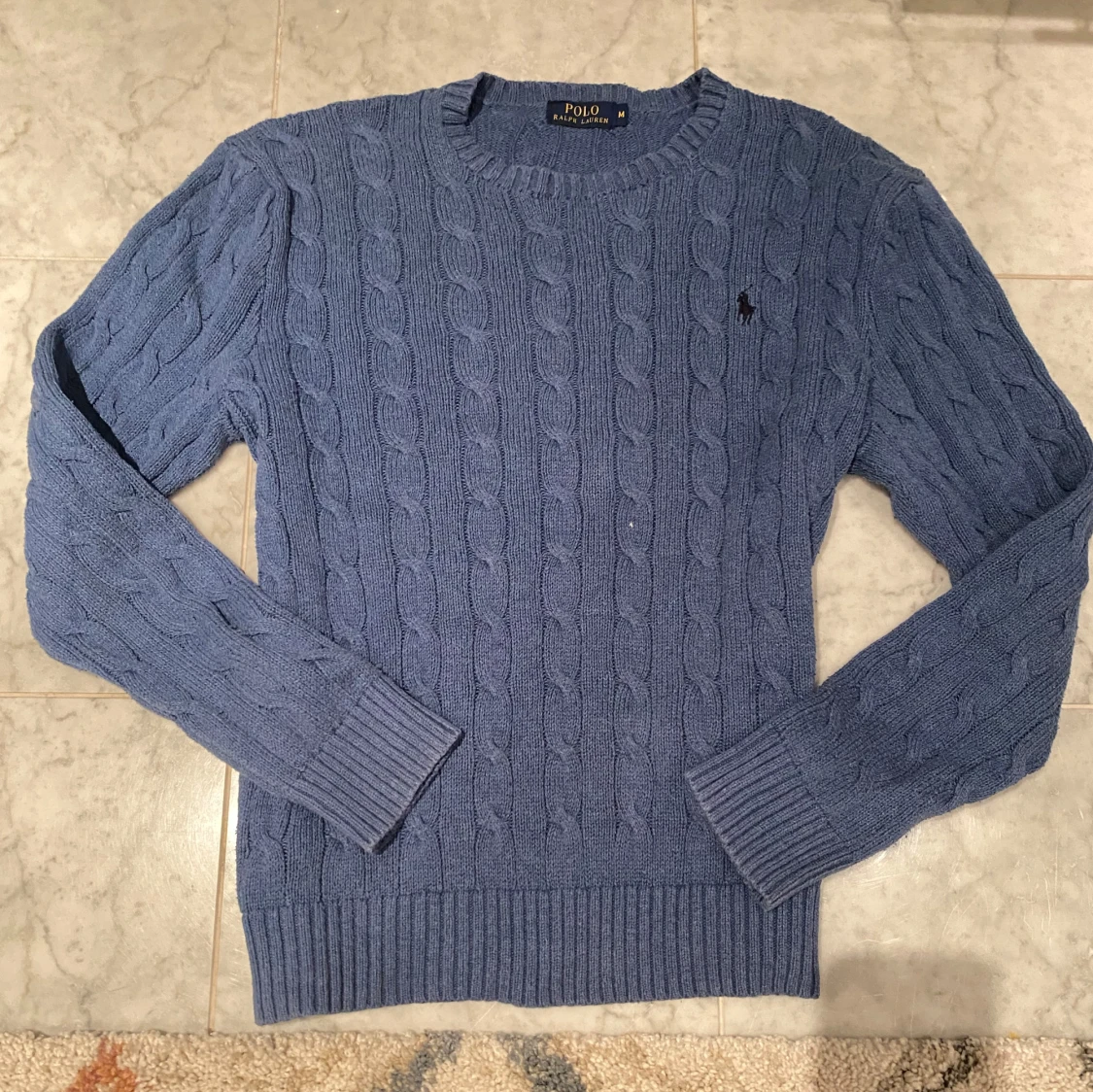 Blå stickad tröja från Polo Ralph Lauren - 90