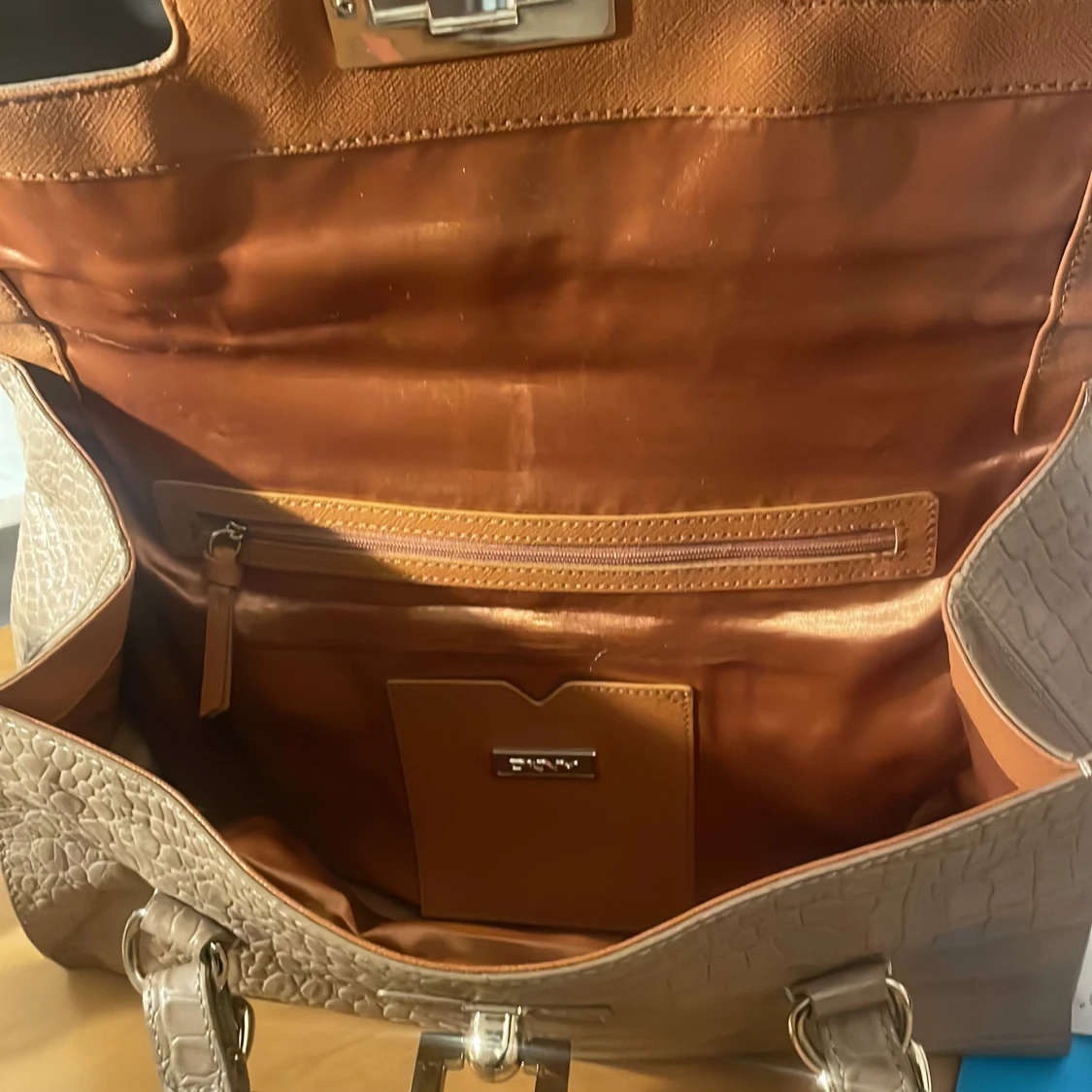 Gammelrosa/beige rymlig väska - 91