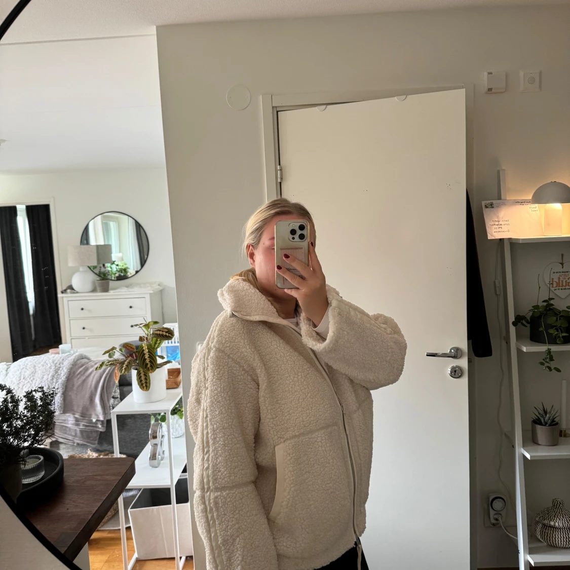 Vit teddyjacka  - 91