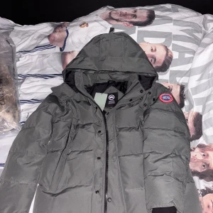 Ganada goose wyndham grey  - Säljer en grå dunjacka från Canada Goose med huva och dragkedja. Jackan har en ikonisk logga på ärmen och är perfekt för kalla dagar. Den är designad för att hålla dig varm och bekväm. Har även päls den man kan kan justera ifall man vill ha den eller inte genom dragkedja. En väldigt populär och eftertraktad jacka. Helt ny jacka i storlek M. Priset kan alltid diskuteras!!!