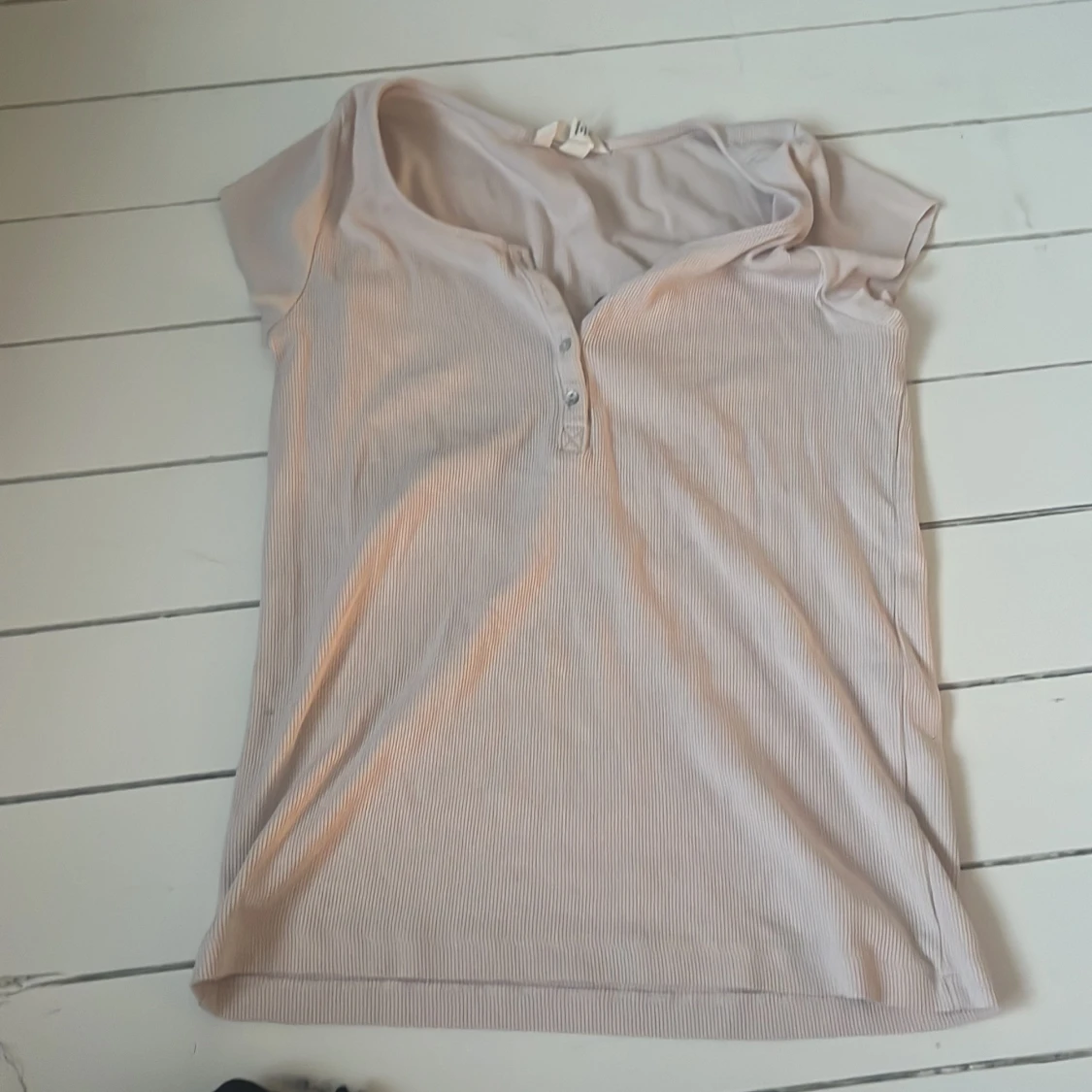 Beige ribbad topp från H&M