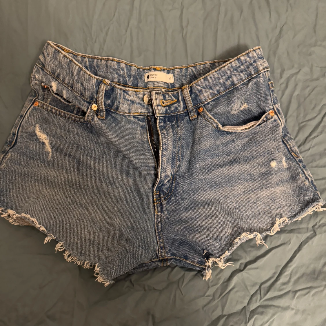 Blå jeansshorts - 1