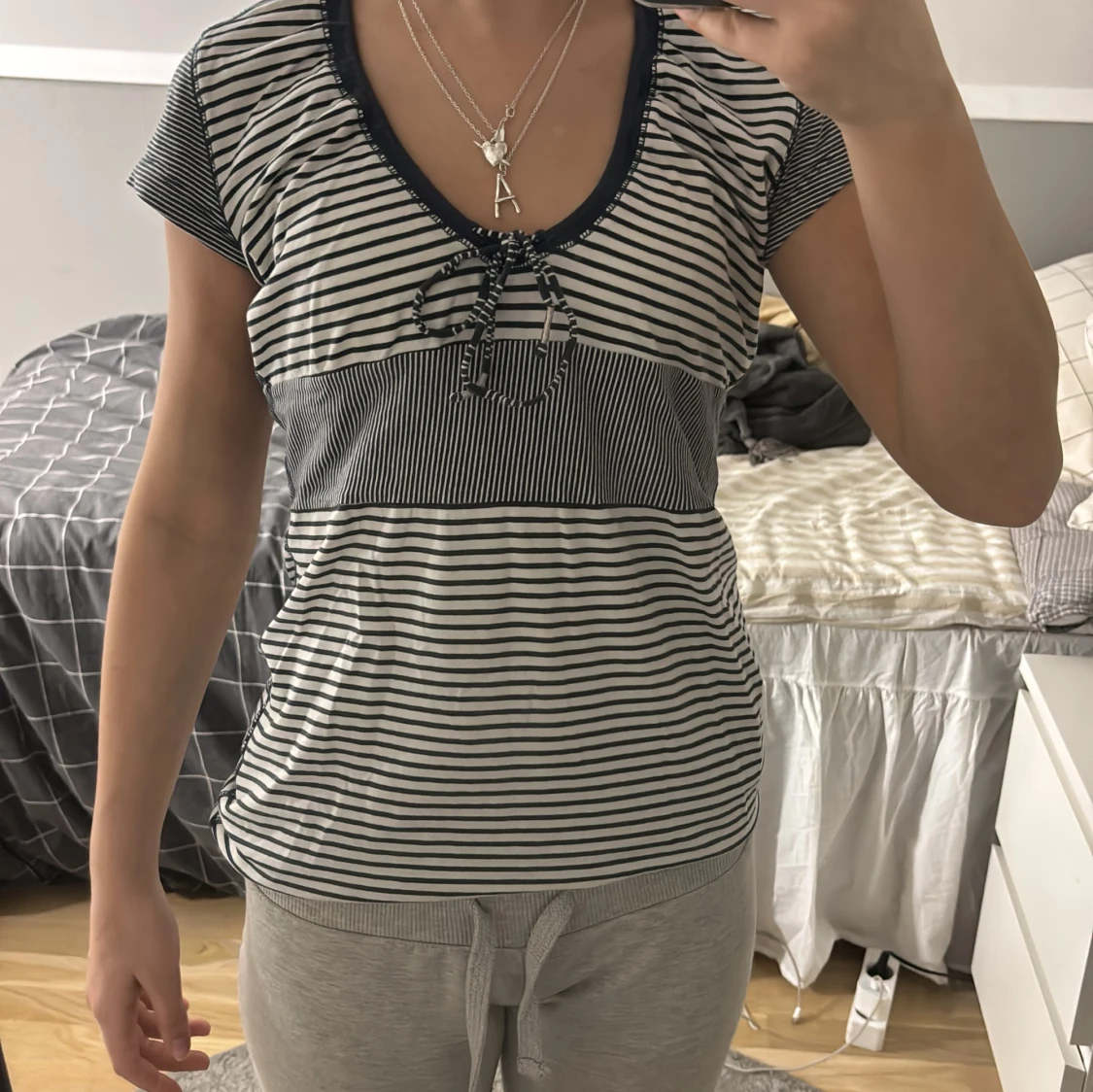 Randig kortärmad topp från Replay