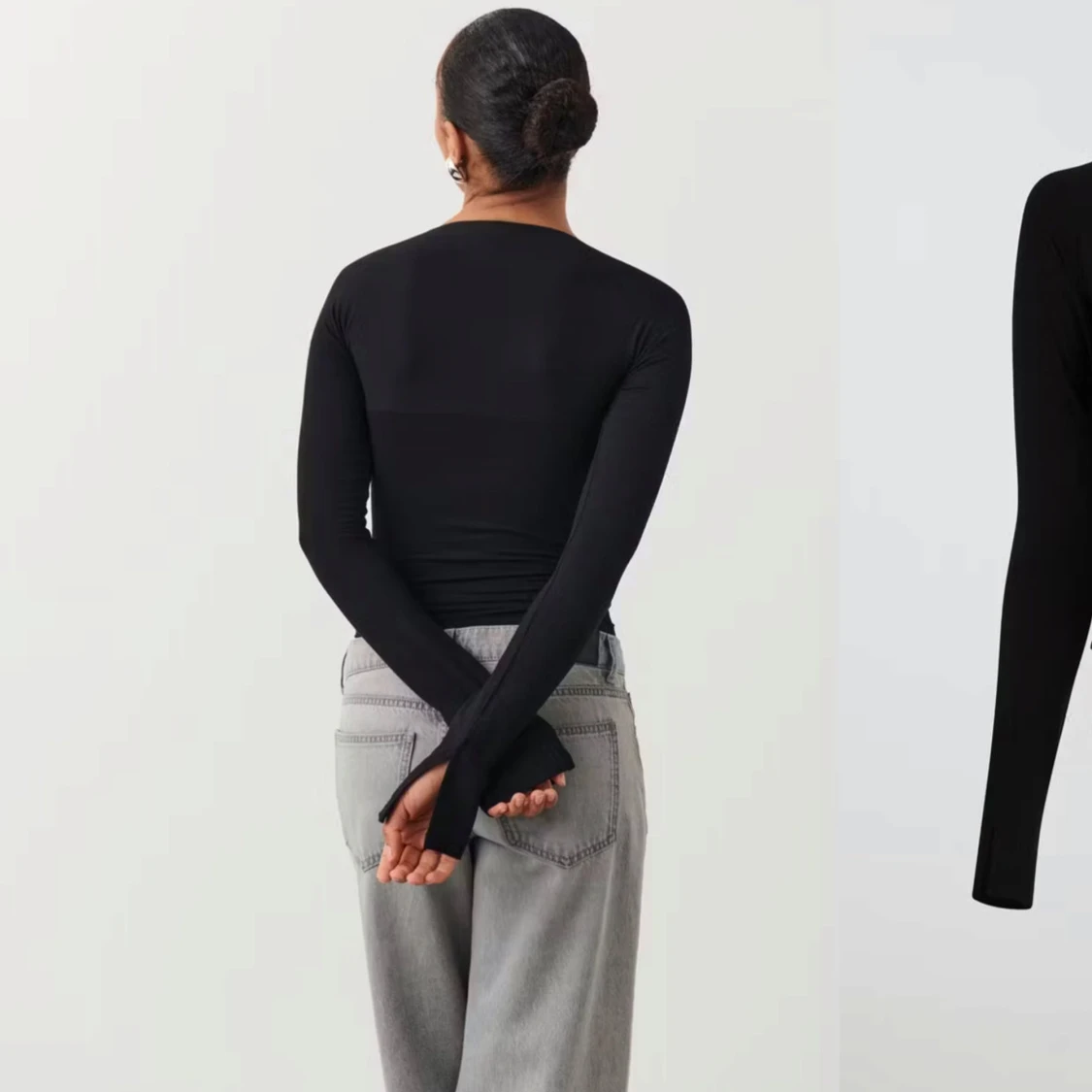 Svart långärmad topp från Gina Tricot - 2