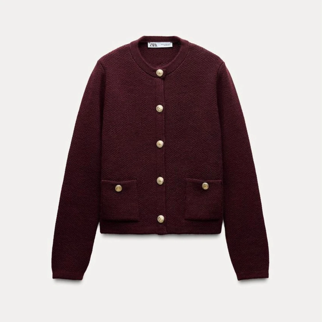 Vinröd kofta från Zara