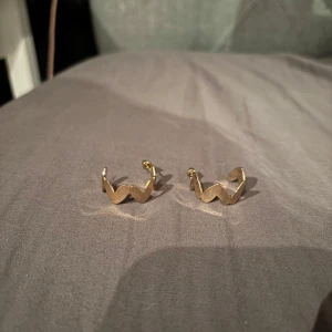 Guldörhängen med vågig design - Snygga guldörhängen från glitter med en unik vågig form. Perfekta för att ge en elegant touch till din stil. De är lätta och bekväma att bära hela dagen. Aldrig använda.