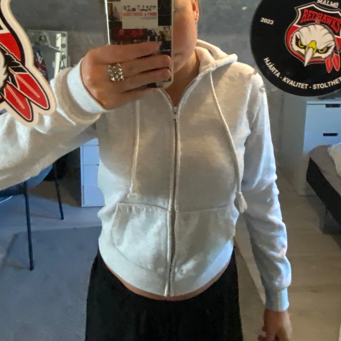 Grå hoodie💘 - 90