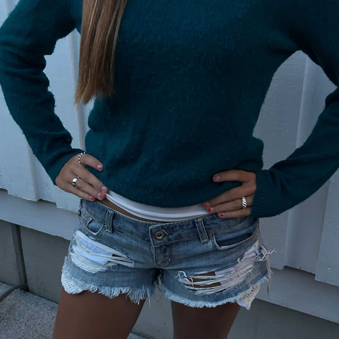 Långärmad stickad tröja  - 92