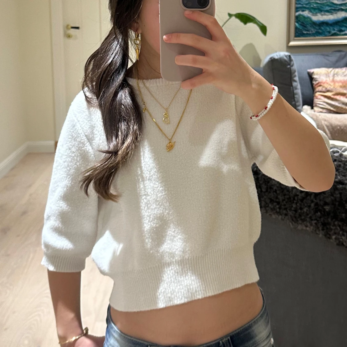 Stickad kortärmad 🩷