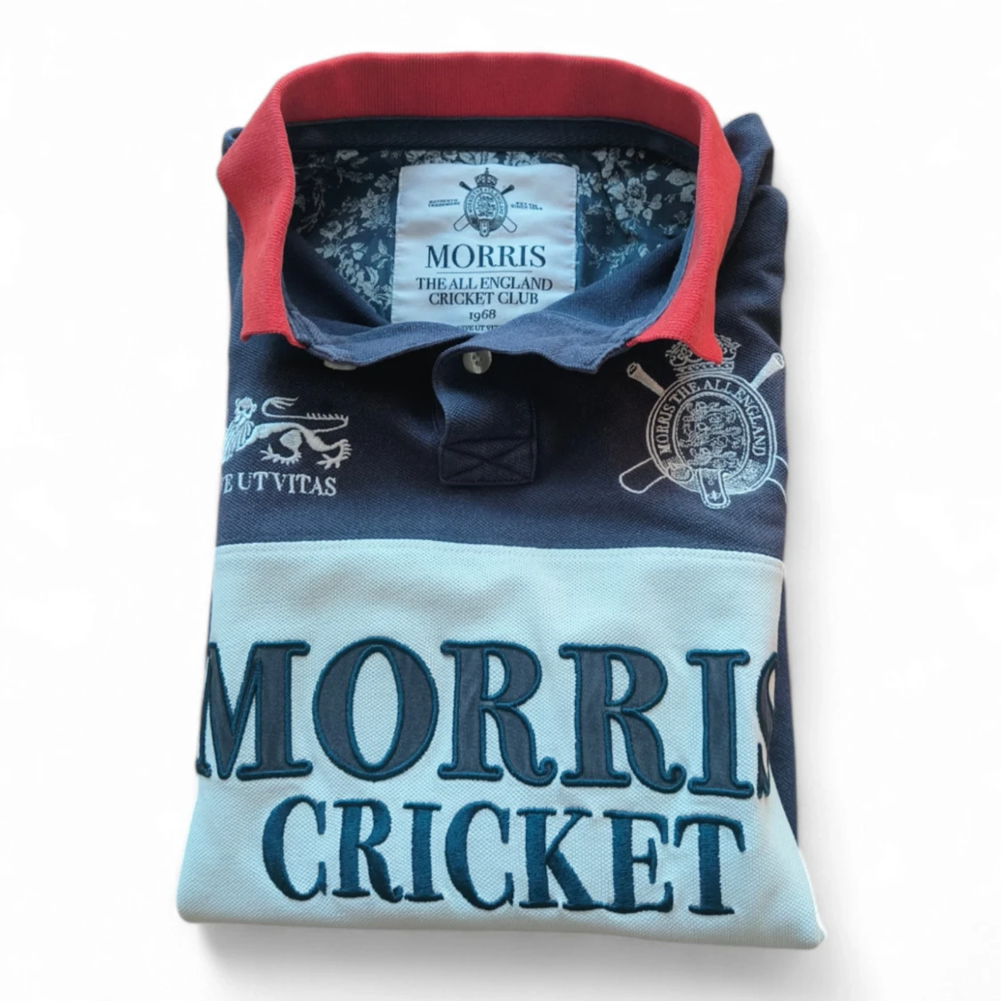 Blå och vit pikétröja från Morris - 91