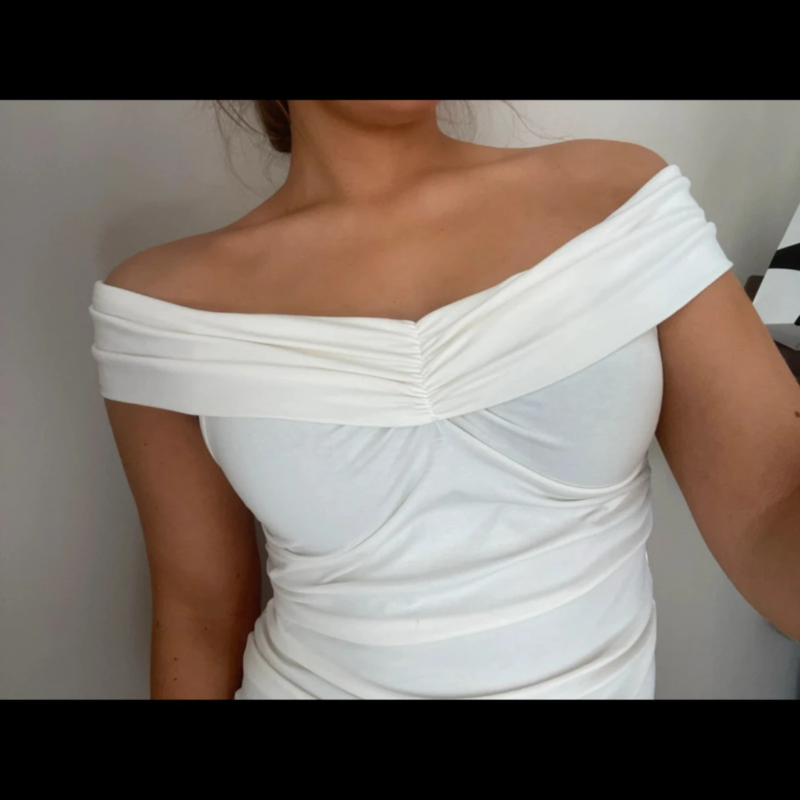 Vit offshoulder topp - 90