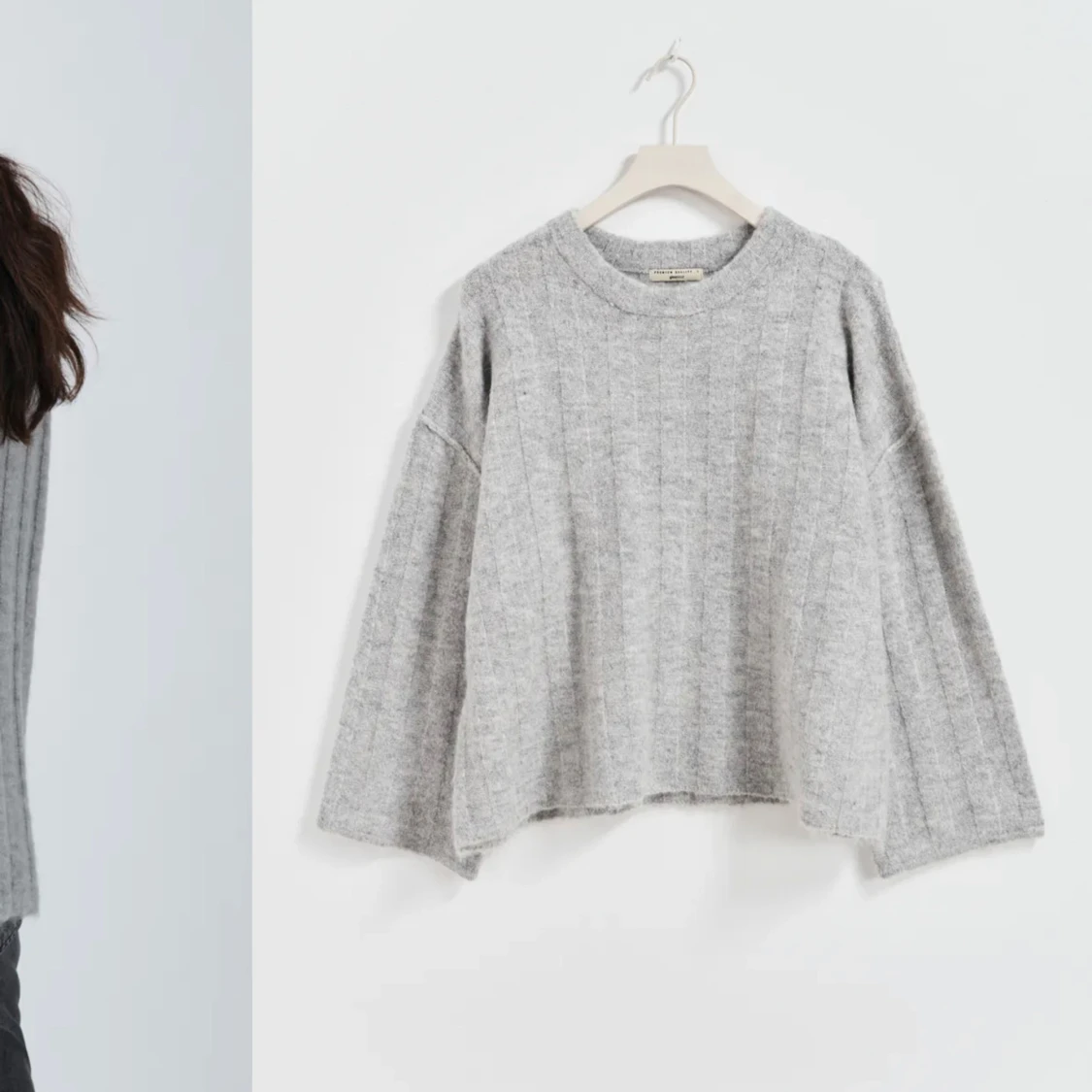 Grå stickad tröja - 91