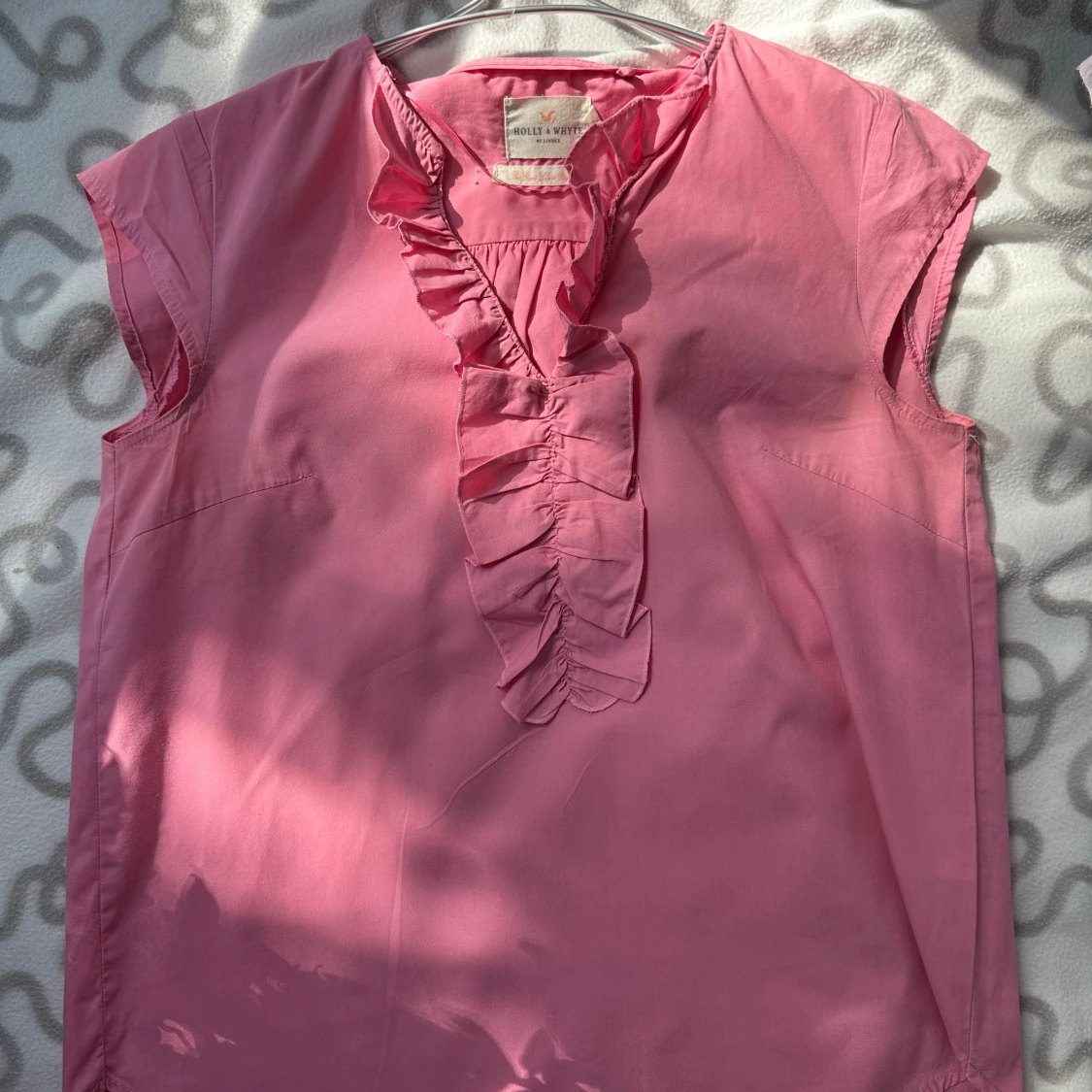 Rosa räfflad top - 90