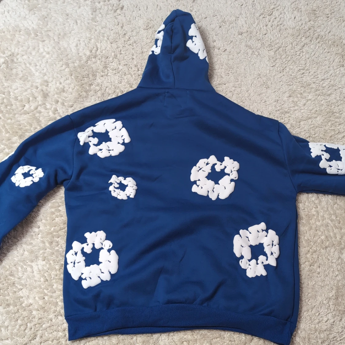 Blå hoodie med vita mönster Denim tears (Diskutera pris) - 1