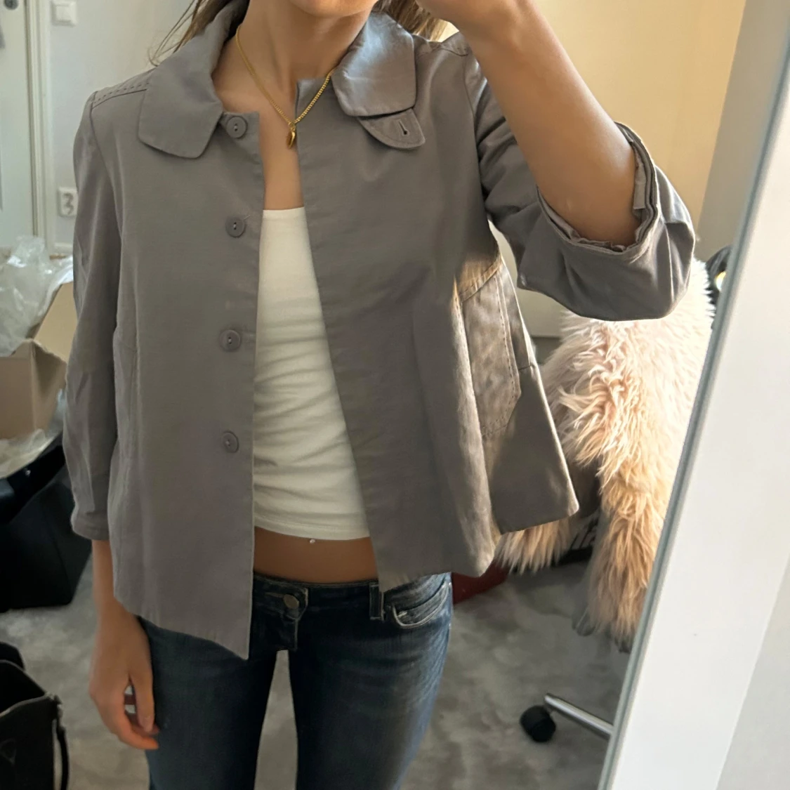 Grå Trekvartsärmad jacka - 1