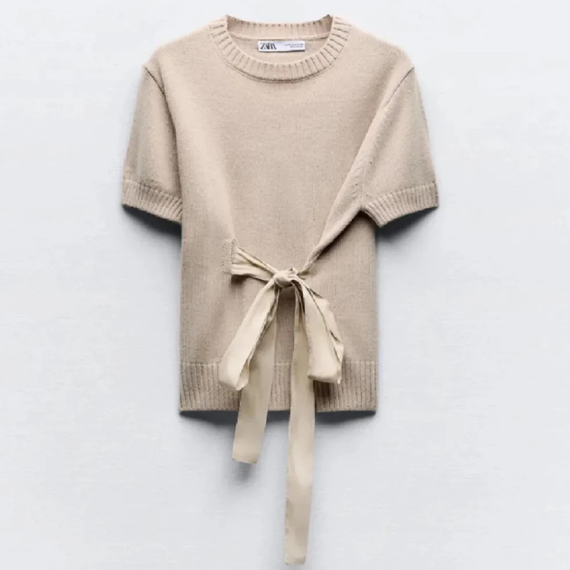Beige stickad topp  - 2