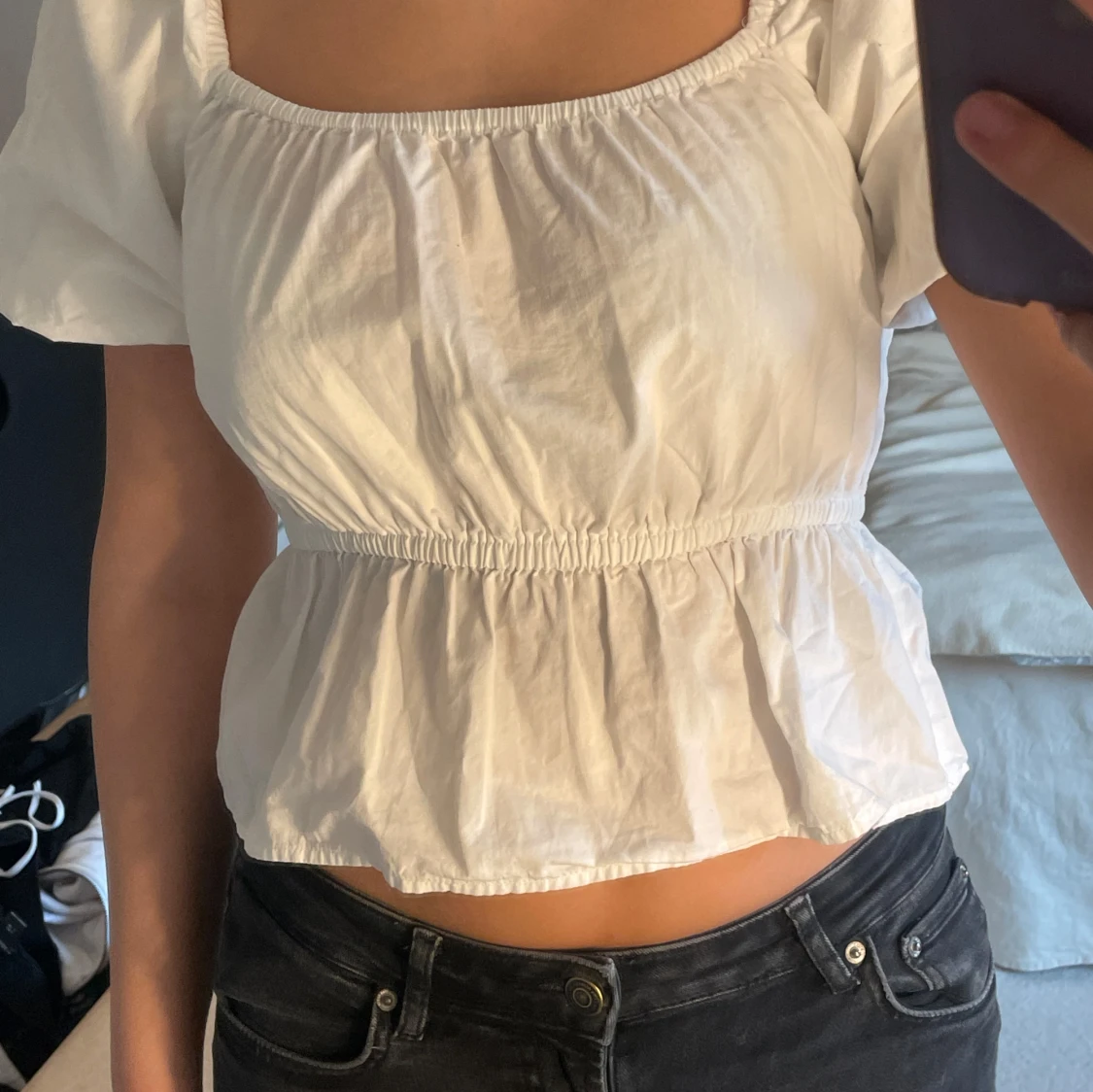 Vit blus från BikBok