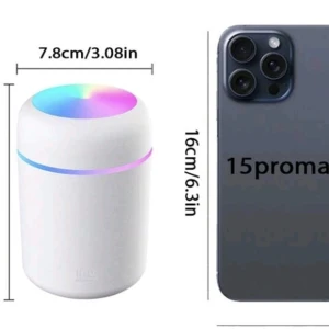 Led light Luftfuktare top kvalite - Minimalistisk design luftfuktare med 7-färgs stämningsljus, 2 lägen, intermittent dimma, lämplig för bil/hem/kontor användning