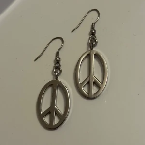 Örhängen  - Örhängen i stål, peacemärken. Aldrig använda