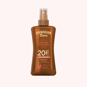 Hawaiian Tropic Glowing Protection Dry Spray Oil SPF 20 - Säljer en Hawaiian Tropic Glowing Protection Dry Spray Oil med SPF 20. Denna sololja ger en vacker solbränna och innehåller kokosnötsolja. Flaskan är brun med en praktisk sprayfunktion och rymmer 200 ml. Köpt för 169kr