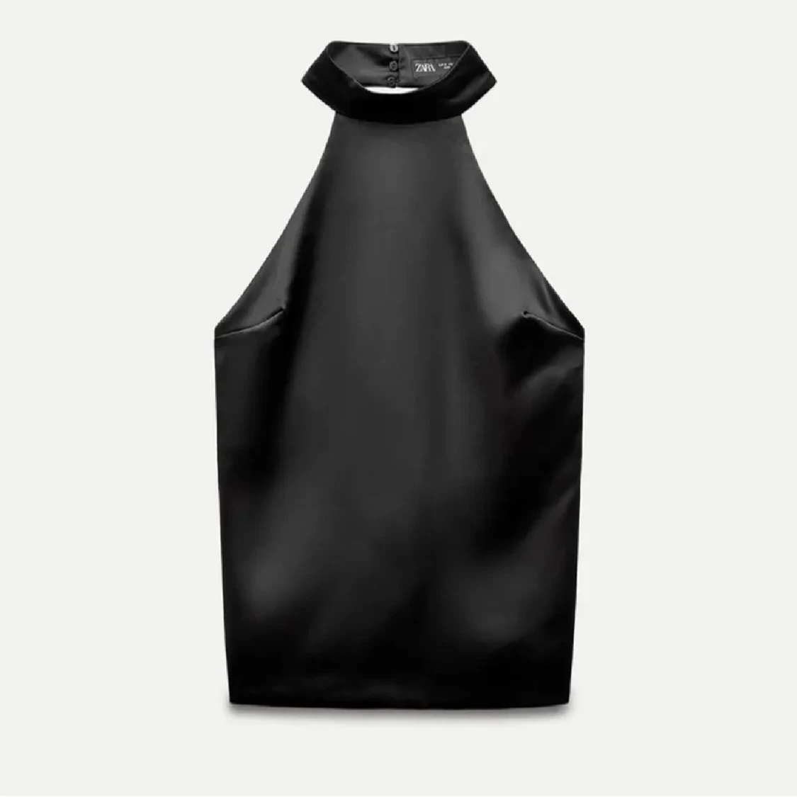 ZARA Svart halterneck topp med rosett