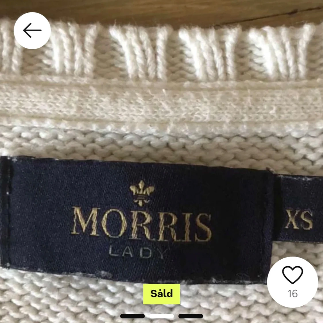 Vit stickad tröja från Morris - 1