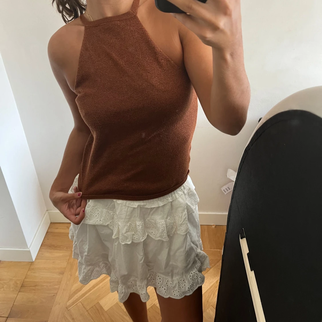 Brun oneshoulder topp - 24