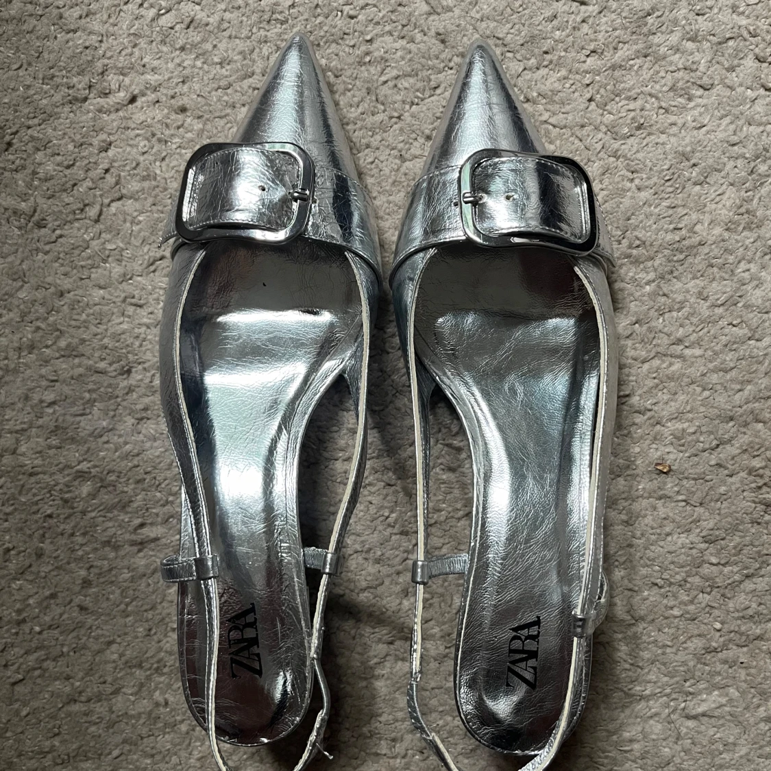 Chrome kitten heels