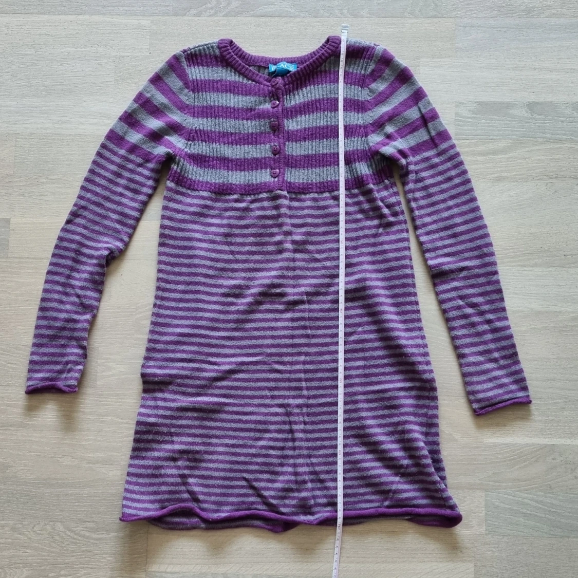 Stickad långärmad klänning - 91