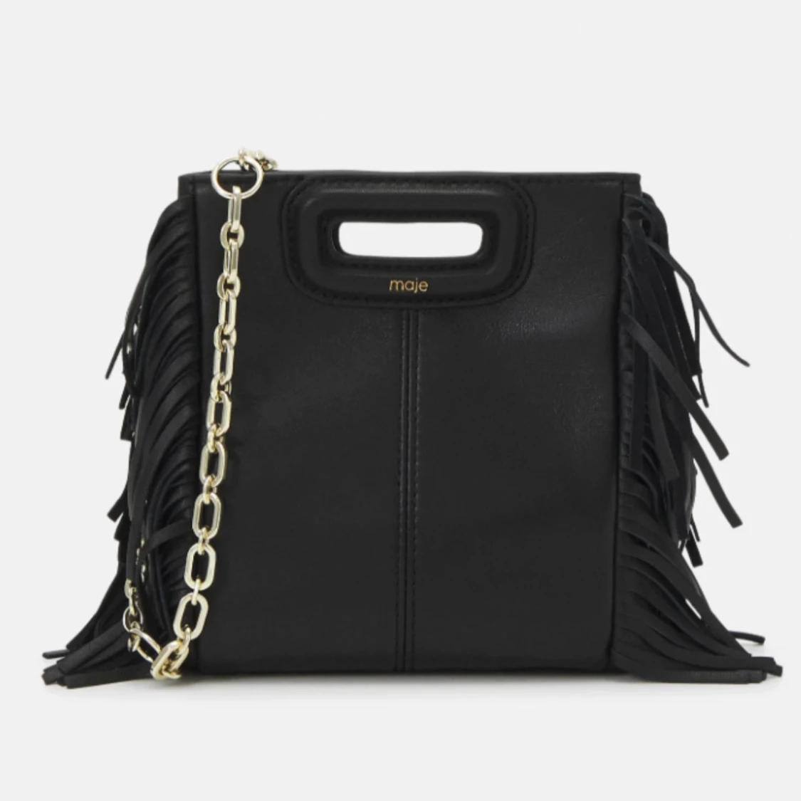 Svart axelväska med fransar från Maje