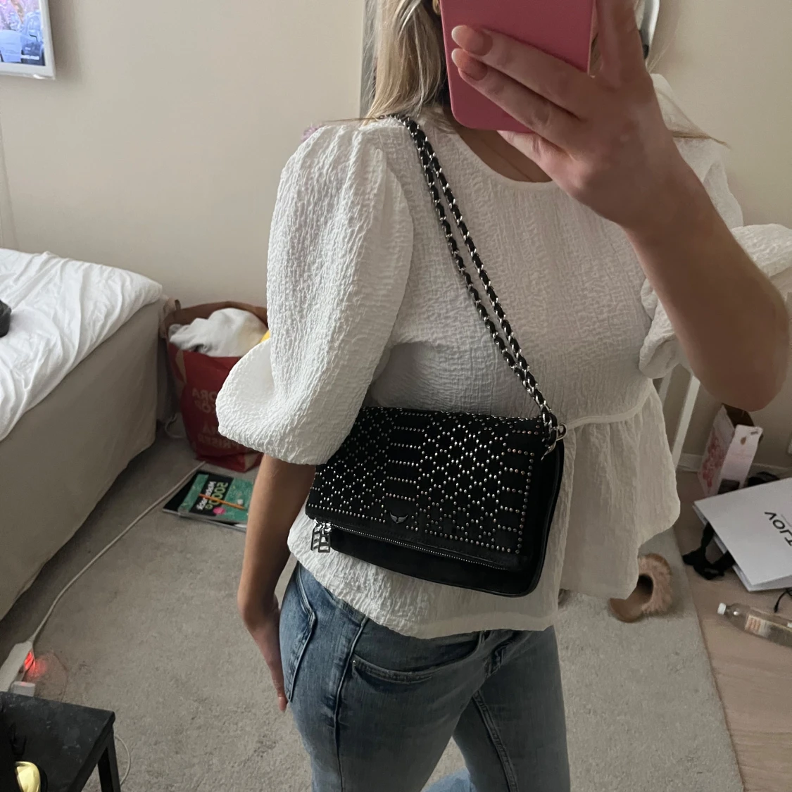 Zadig et Voltaire Svart axelväska med nitar - 2