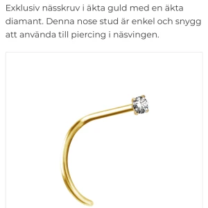 Näspercing med äkta diamant och äkta 18k guld  - Aldrig andvänd som ny