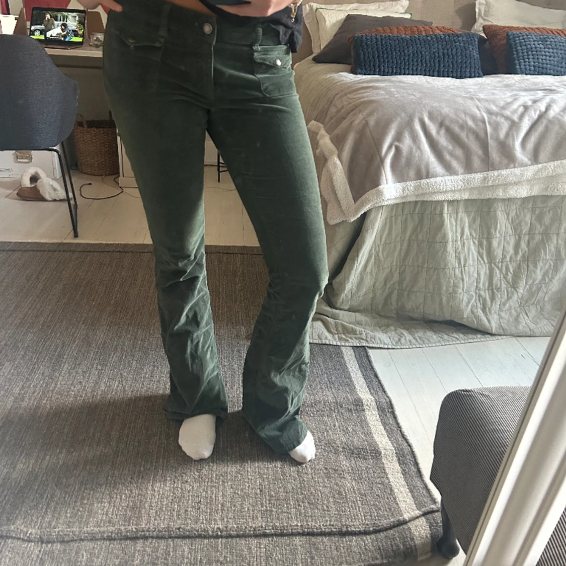 Gröna lågmidjade jeans - 91