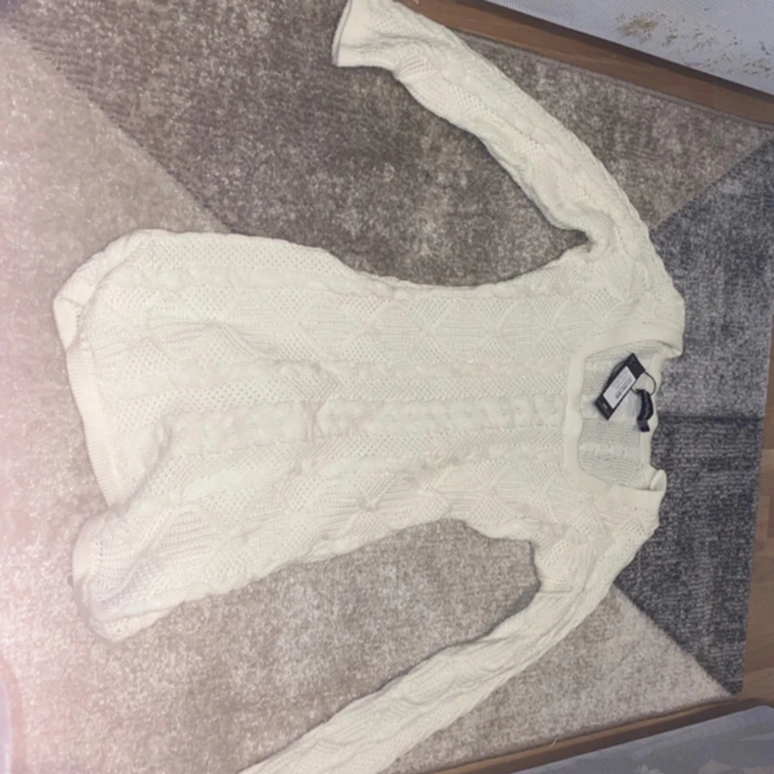 Petite cream cable knit jumper dress  - 91