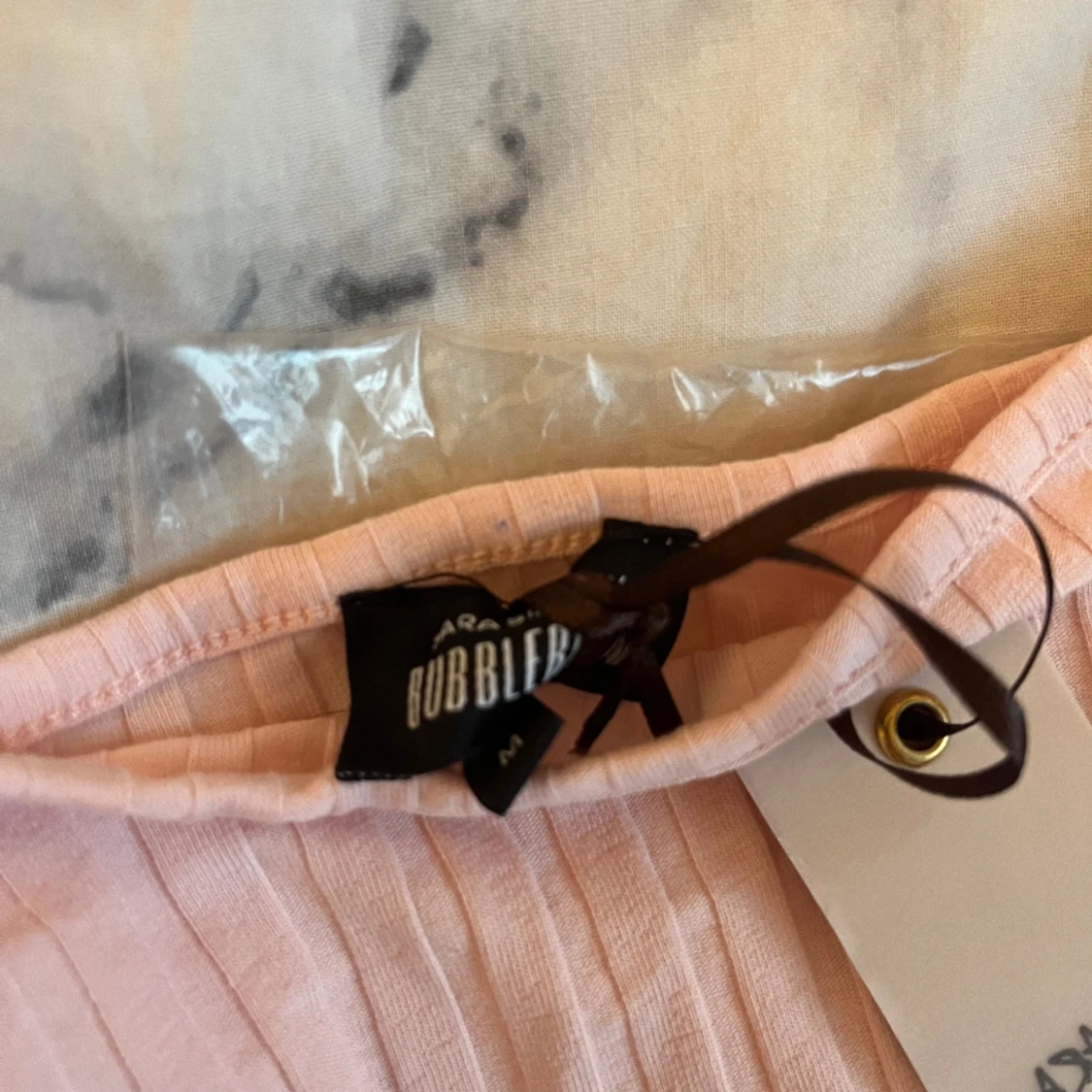 Rosa ribbad topp - 90